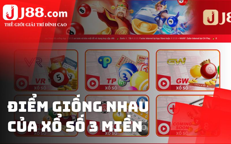 Điểm giống nhau của xổ số 3 miền