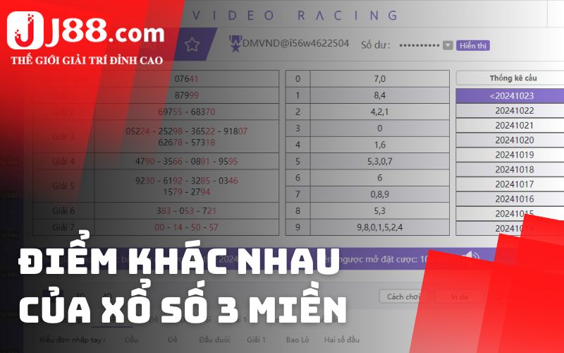 Điểm khác nhau của xổ số 3 miền