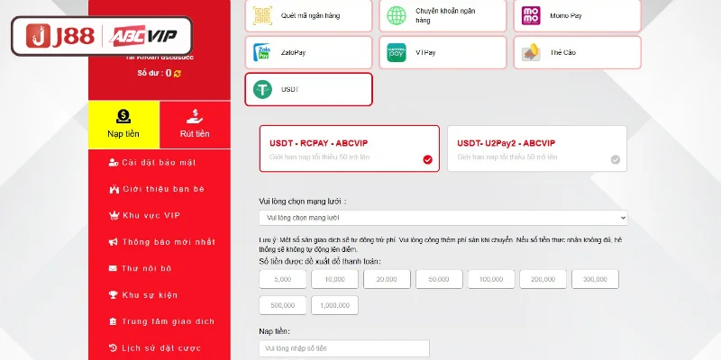 Giao dịch qua USDT