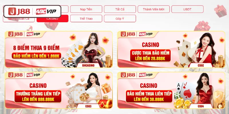 Khuyến Mãi J88 - Tổng Hợp Ưu Đãi Và Bonus Mới Nhất 2026 4 Khuyến mãi hấp dẫn tại sảnh Casino