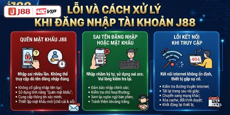 Lỗi và cách xử lý khi đăng nhập tài khoản J88