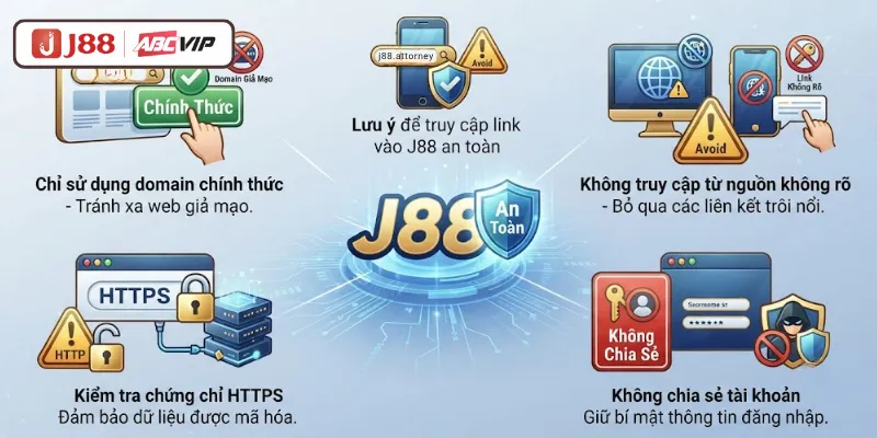 Những lưu ý khi sử dụng link vào J88