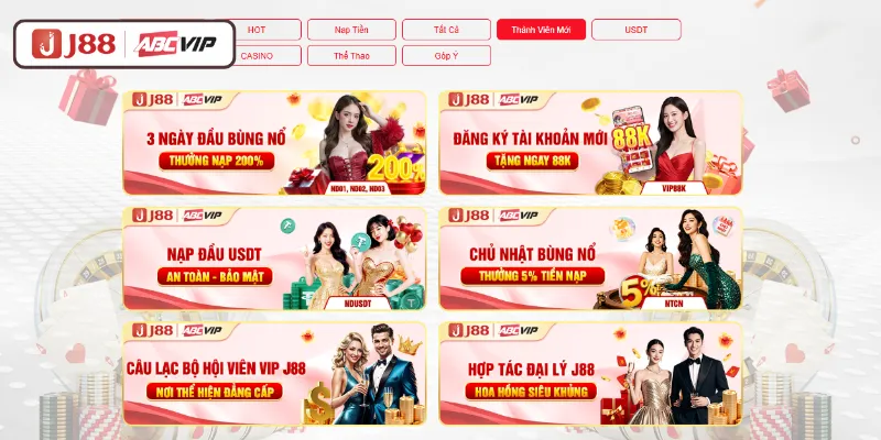 Khuyến Mãi J88 - Tổng Hợp Ưu Đãi Và Bonus Mới Nhất 2026 1 Ưu đãi chào mừng hội viên mới tại J88