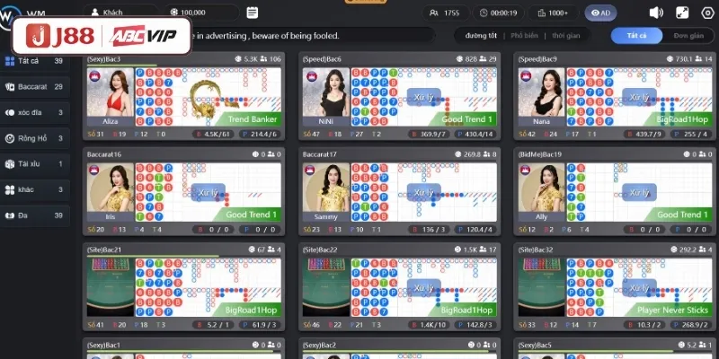 WM Casino - Sảnh live đa dạng với bàn cược hấp dẫn